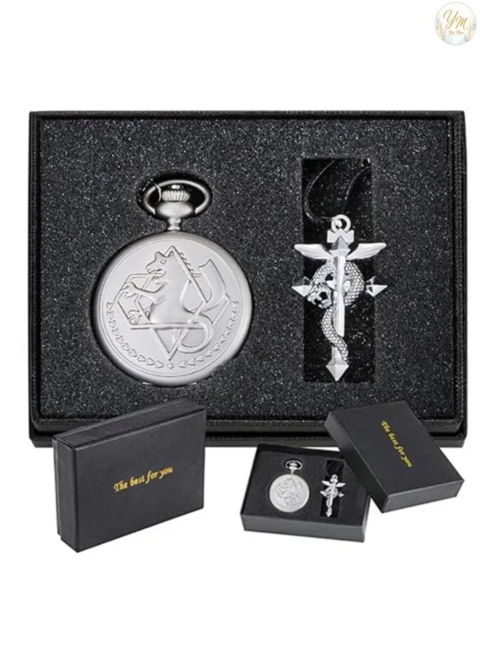 Alloy Quartz Pocket Watch with Chain Anime Inspired